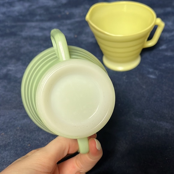 Pastel Green and Yellow Creamer and Sugar Bowl Set - Picture 5 of 5